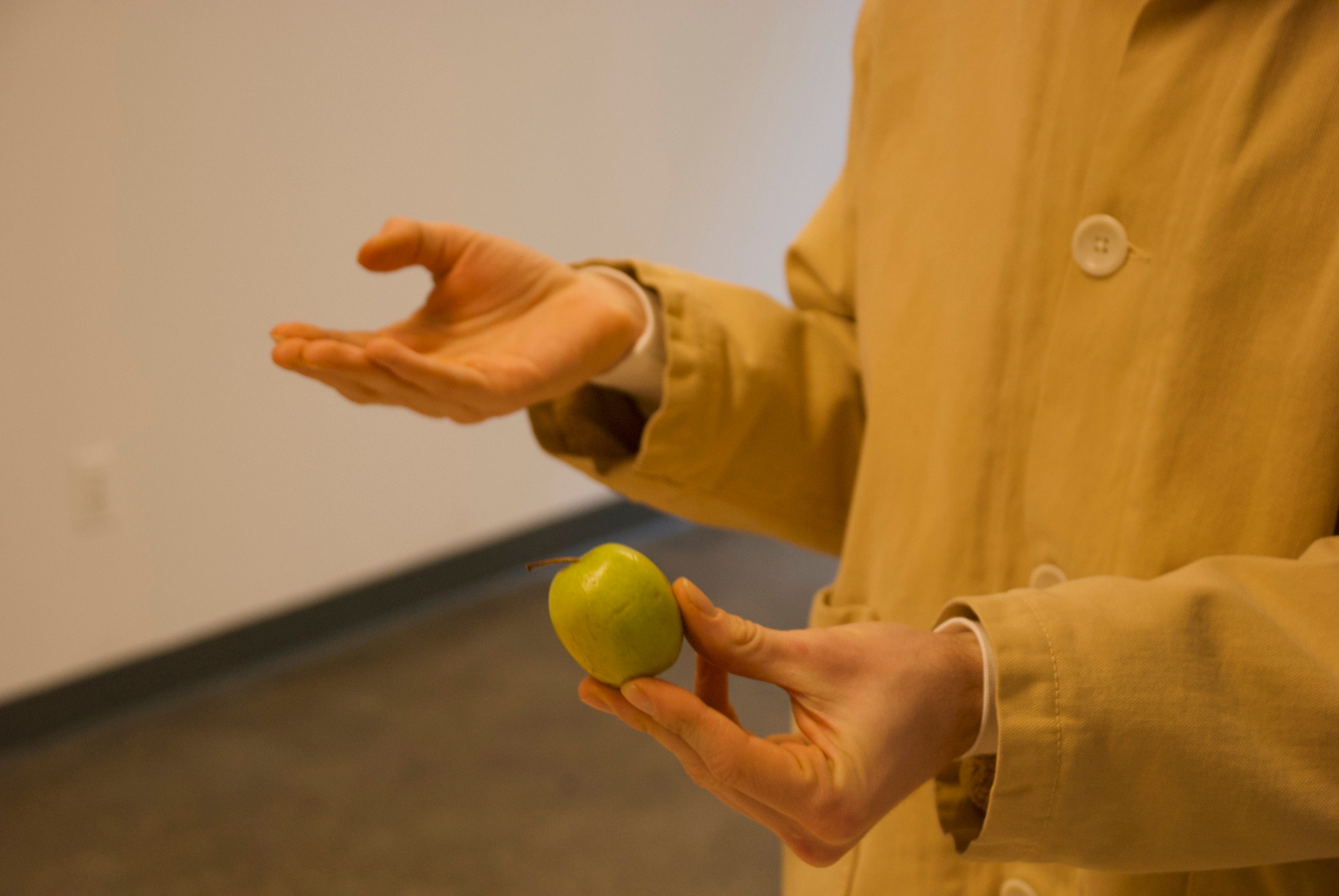 Mullan holds the humble Bean apple, which the USDA has described as "worthless."