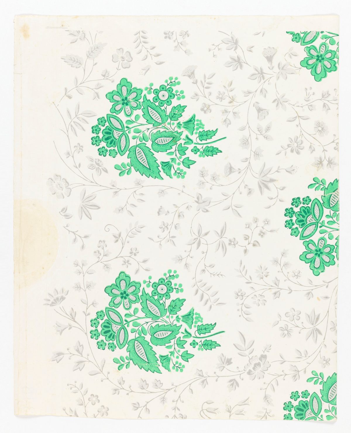 This block-printed wallpaper from the 1840s is still bright green because of arsenic.
