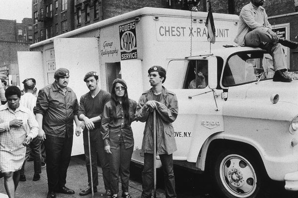 The Young Lords, a Puerto Rican activist group, seized this mobile chest x-ray unit in 1970. A few months later, they and members of the Black Panther Party occupied part of Lincoln Hospital to establish a drug detoxification program.