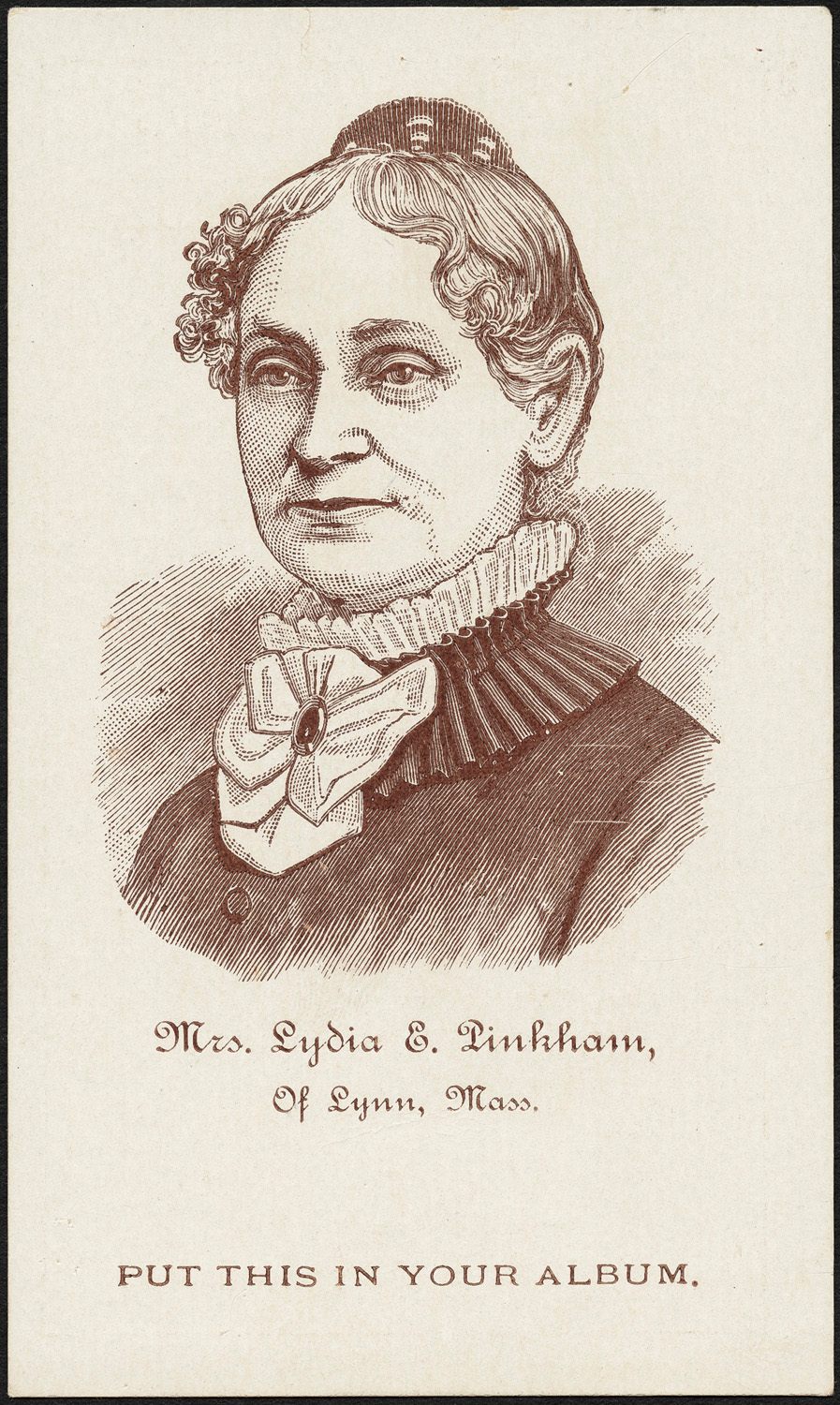 A Pinkham trading card from the 1880s.
