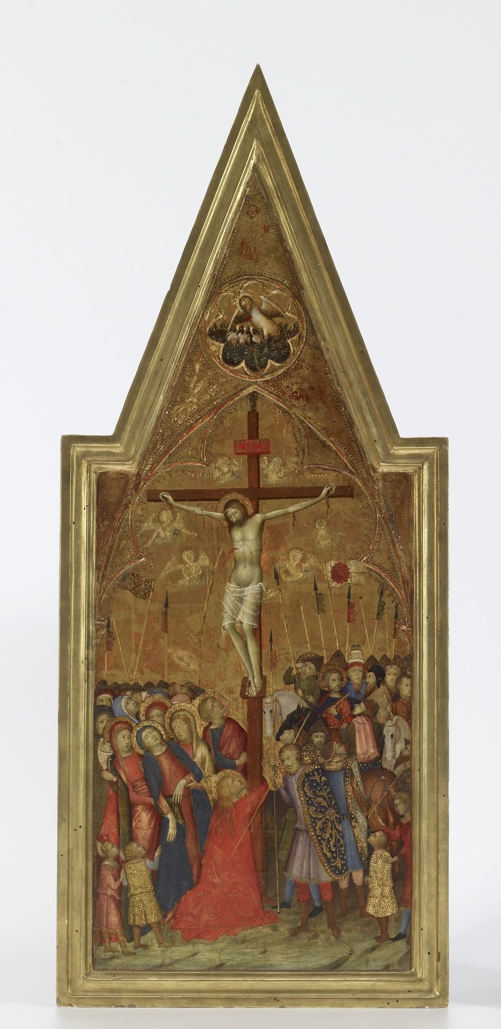 A painting of the crucifixion, depicted by the Italian artist Naddo Ceccarelli.