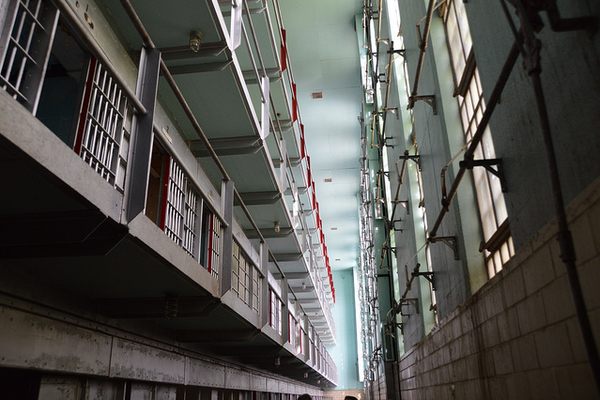 Cell blocks at the Wyoming Frontier Prison Museum.