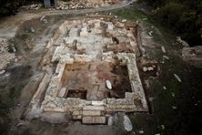Ruins of the church in Dvorine from above.