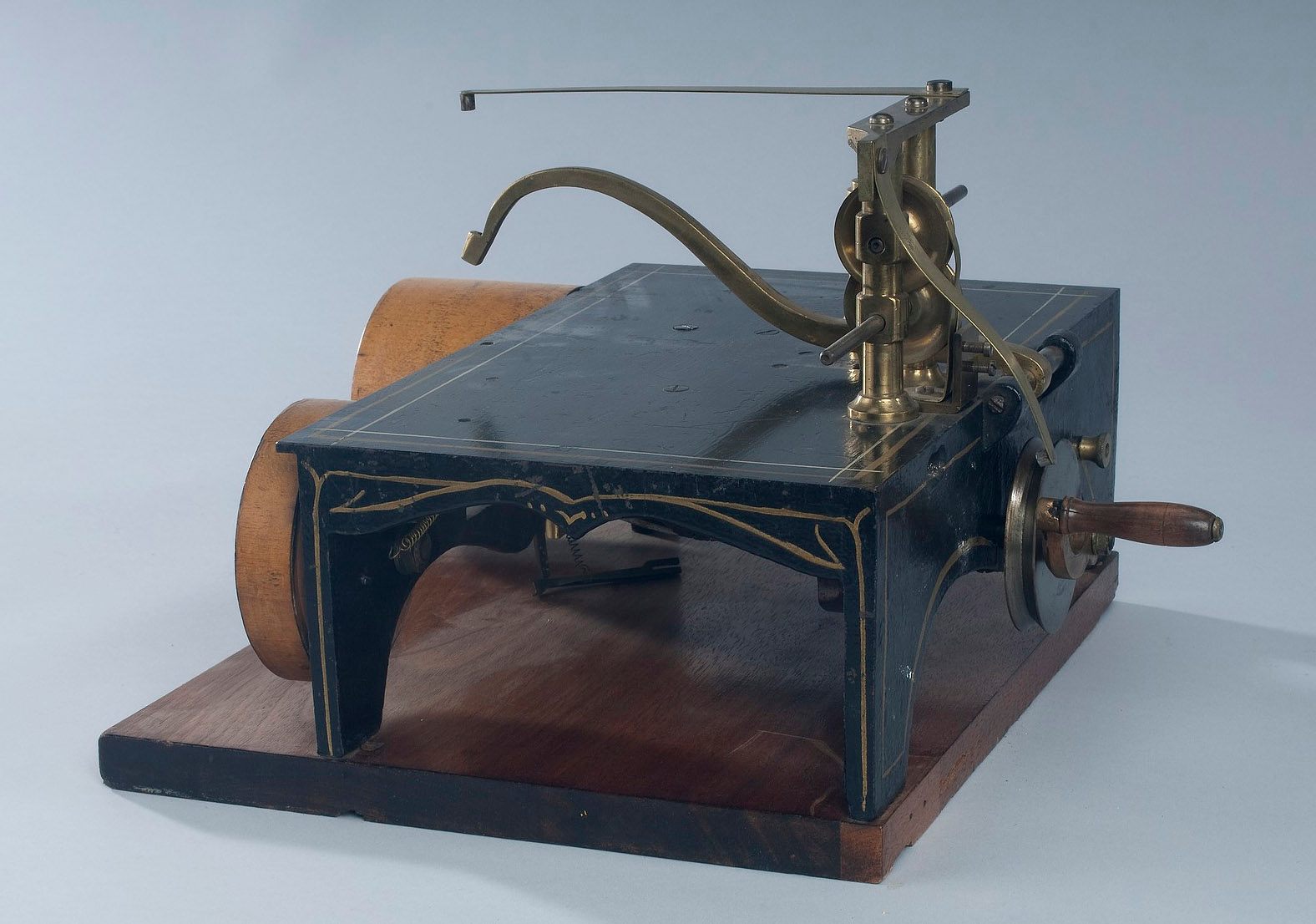 Baker made his fortune on sewing machines such as this one. 