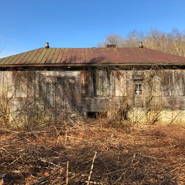 The back of the school and playground.