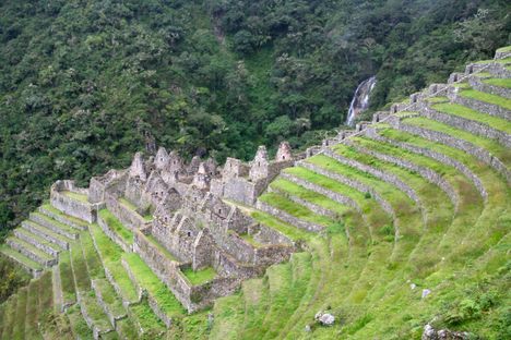 Looking down to the lower level structures