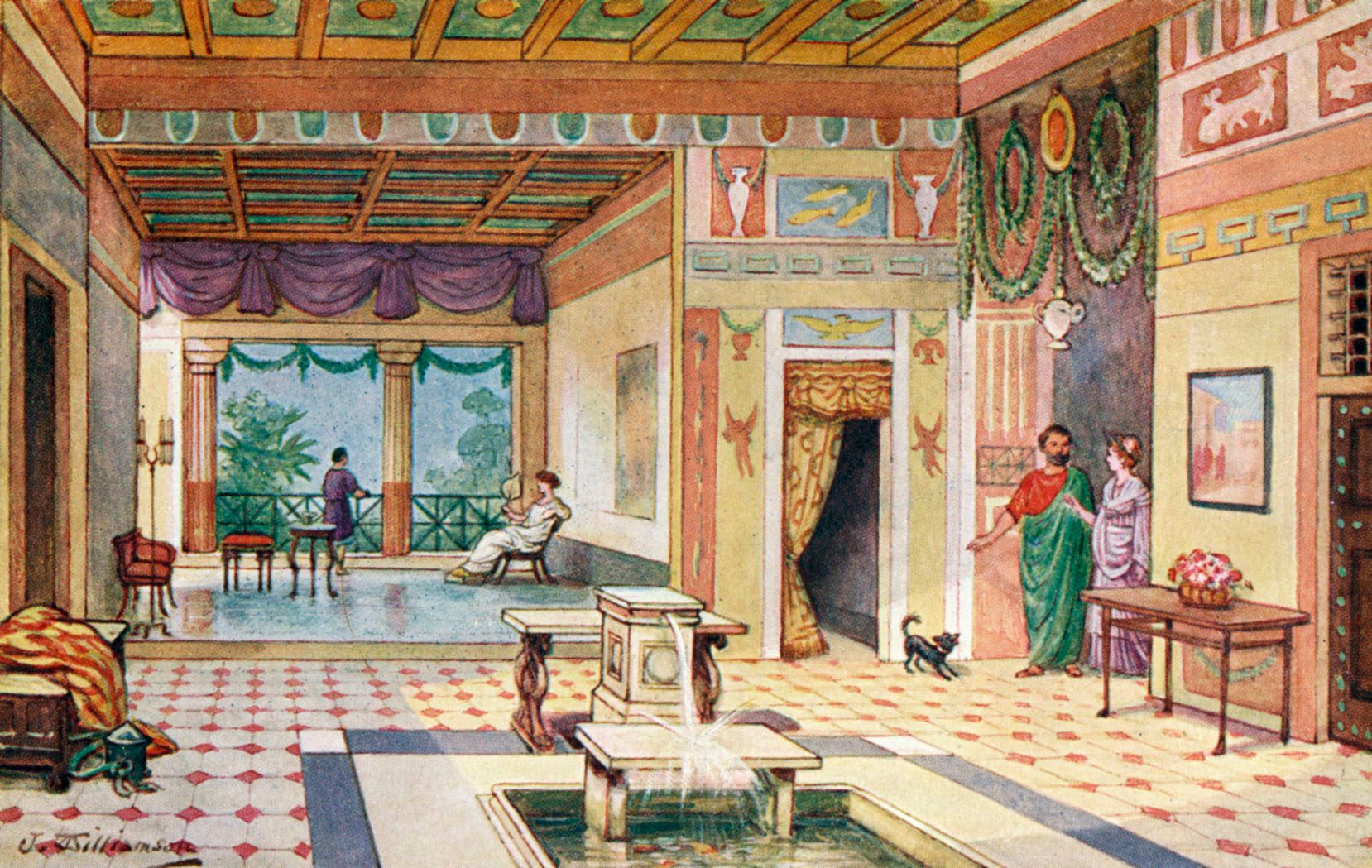 A typical villa of a wealthy Roman family.