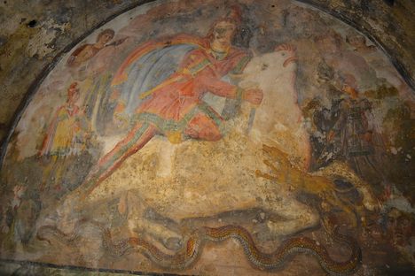The tauroctony in the Mithraeum at Santa Maria Capua Vetere.