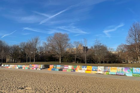 Artists of the Wall Painted Bench 