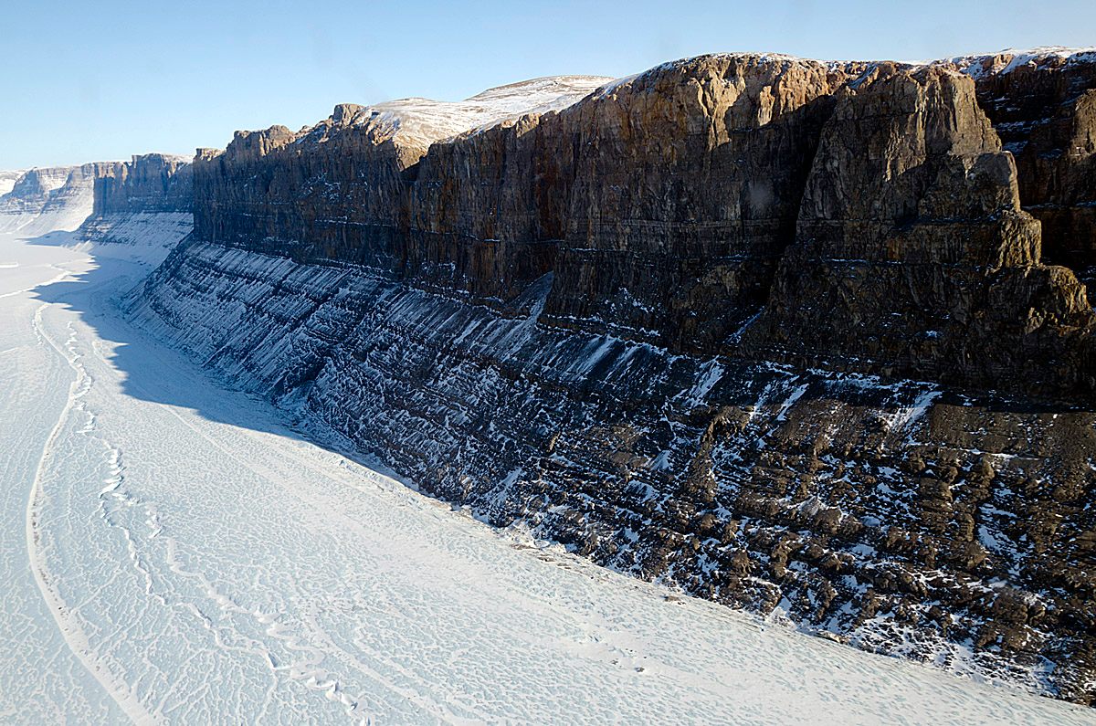 Northern Greenland is covered in rock and ice. The longest and deepest canyon on the landmass is buried miles below.
