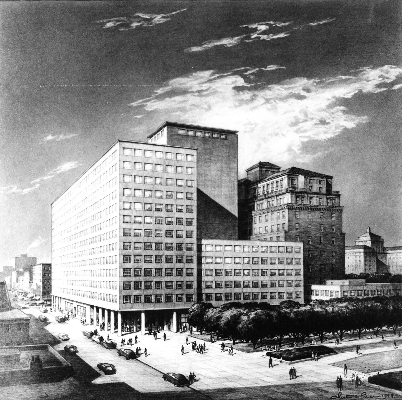 Rendering from the Board of Transportation Annual Report, 1949
