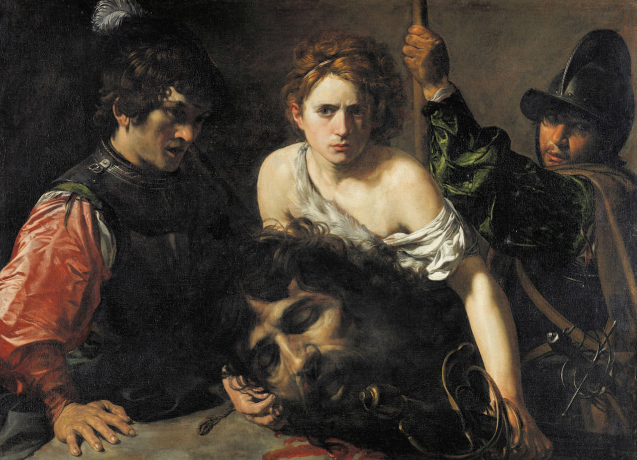 ‘David with the Head of Goliath and two Soldiers,’ from 1615. Found in the Thyssen-Bornemisza Collections.