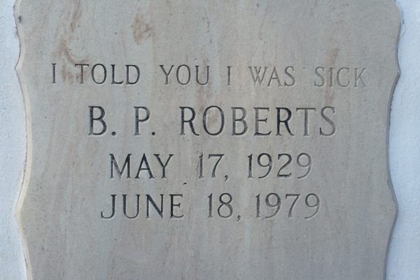 B. P. Roberts' tombstone.