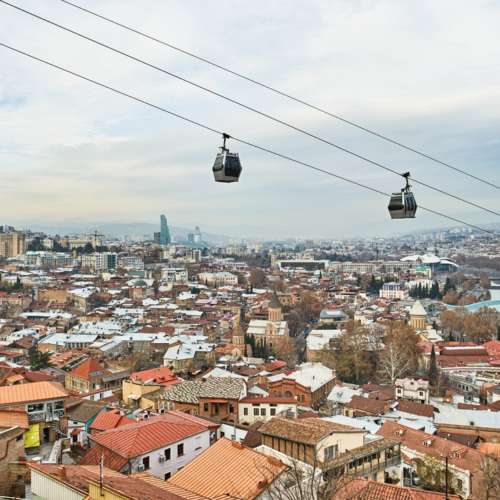 Tbilisi cable car ride.