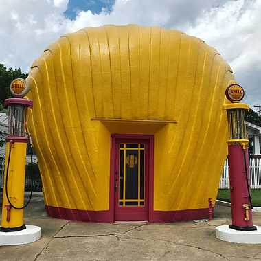 The Last Shell Oil Clamshell Station.