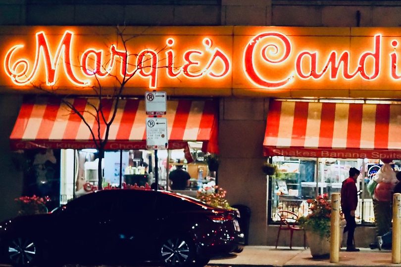 Margie’s Candies, on the corner of Western and Armitage since 1921.