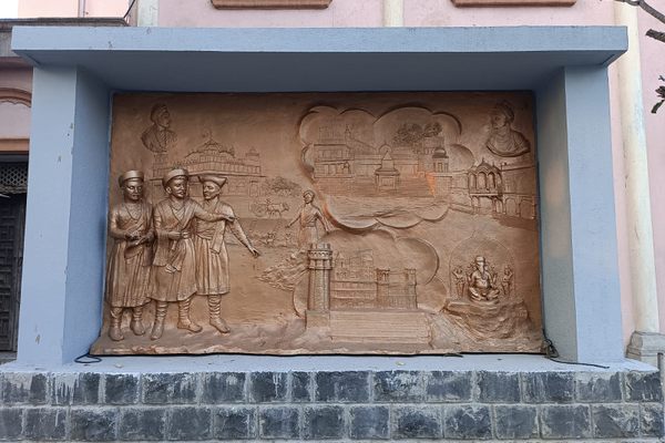 One of the murals depicting the Maratha Empire.