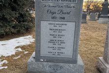 The front of the headstone marking the grave location.