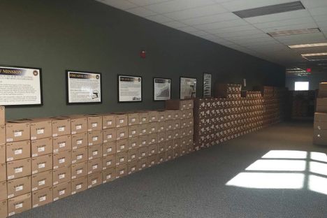 Long rows of boxes line the halls.