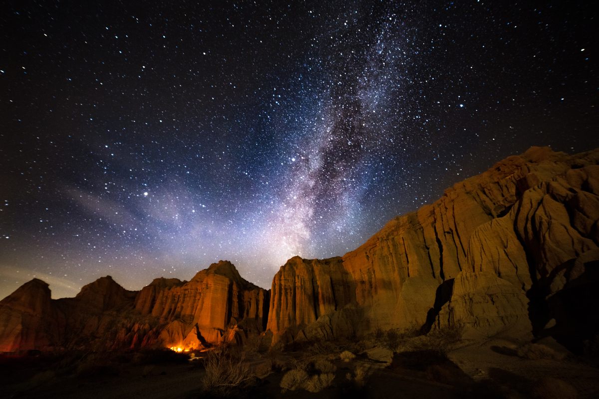 Red Rock Canyon in California is a great location for night shots. 