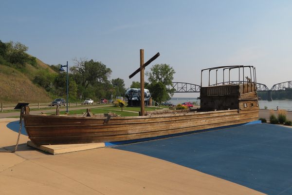 The replica keelboat at Keelboat Park.