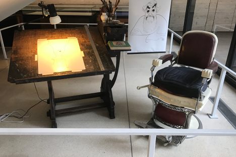 Al Hirschfeld's drawing desk and chair