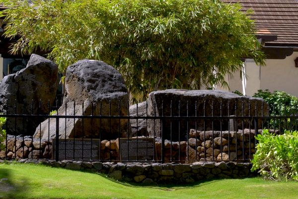Front of the Healer Stones of Kapaemahu
