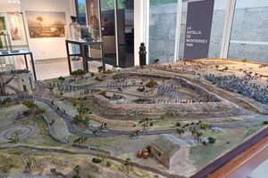 Key moments of the multi-day fight are recreated in the museum's diorama.