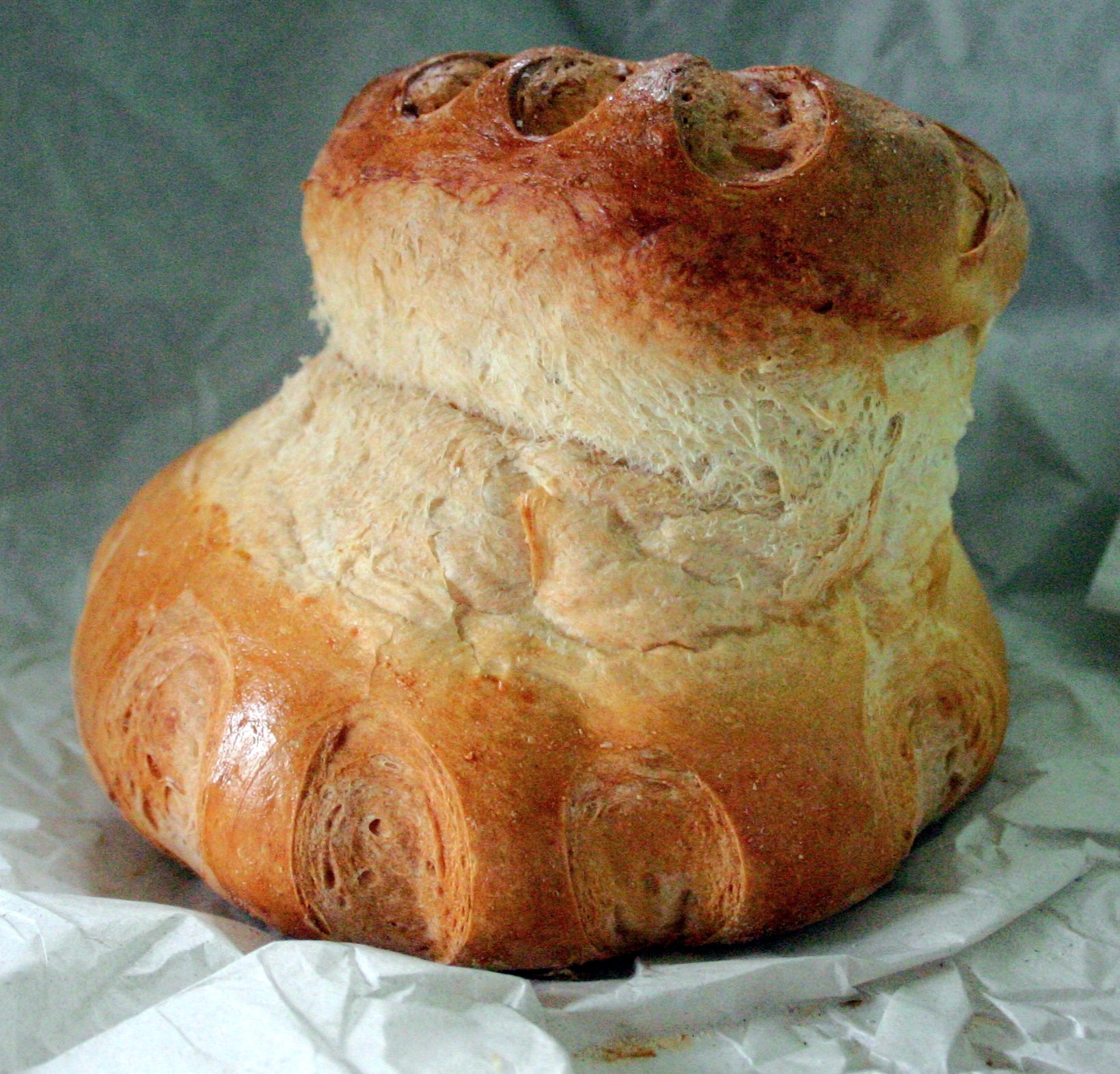 A cottage loaf from a bakery in Rochester, Kent.