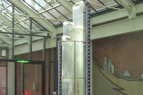 The Amsterdam Ordnance Datum marker in the Town Hall.