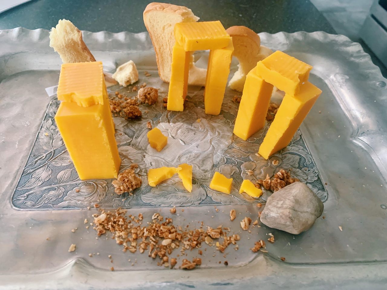 This cheese, granola, and bread creation was made by Alexandra McNamara in Tappan, New York. 