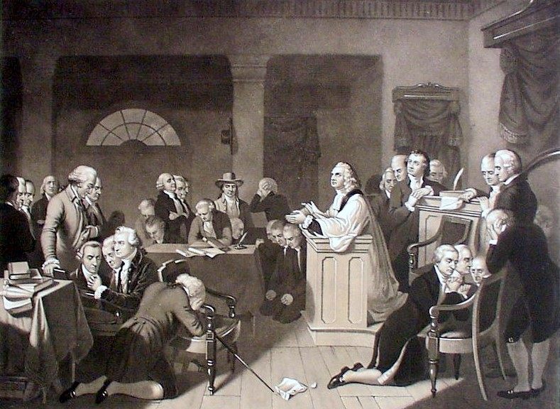 T.H. Matheson's rendition of "The First Prayer in Congress," given by Reverend Jacob Duché at the First Constitutional Convention in 1744.