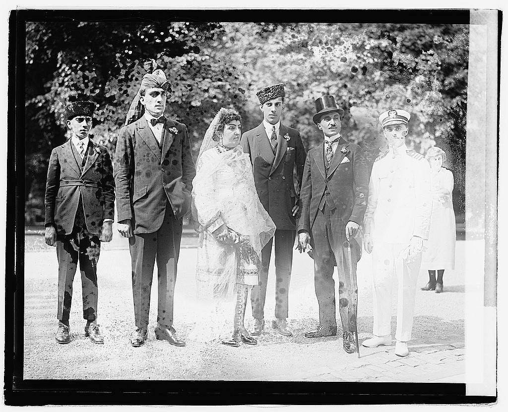 Weyman (far right) posing with Princess Fatima of Afghanistan and her sons.