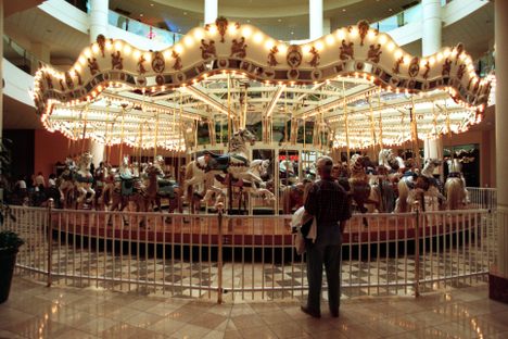 A viewof the “Looff Carousel,” a carousel that was originally built in the late 1800’s, and first put into service in 1895. 
