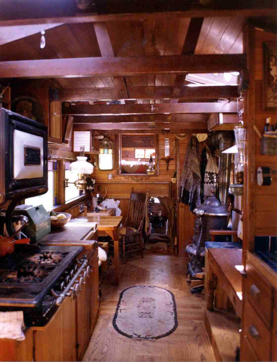 The interior of a house truck. 