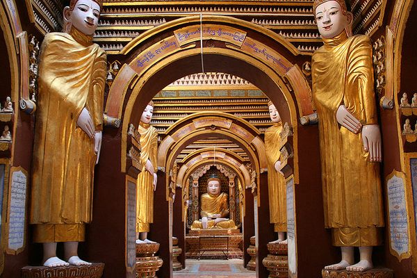 Gilded statues inside the complex