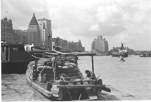 Shanghai harbor in 1937. 
