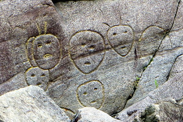 The lower set of petroglyphs