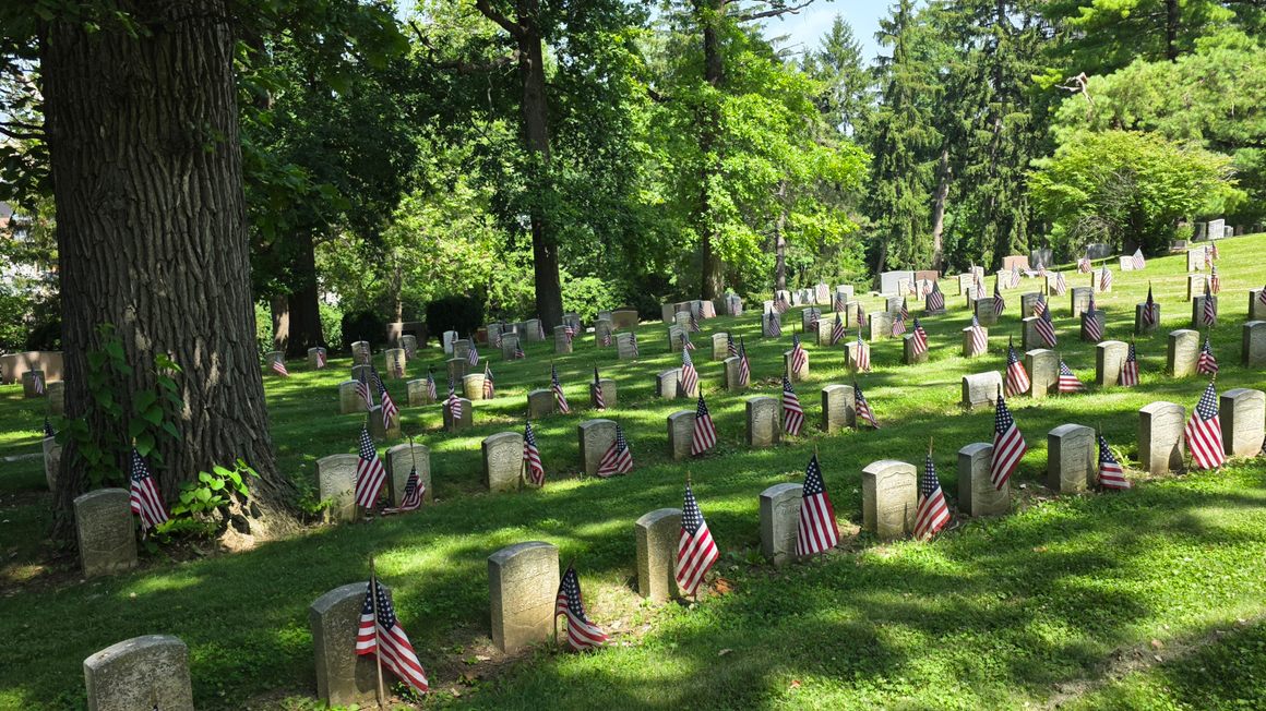 Graves of Civil War veterans; Woodland Cemetery, Dayton.