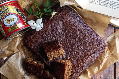Yorkshire Parkin from the vintage cookbook "Farmhouse Cookery."
