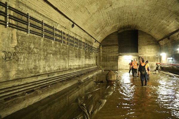 Parts of the tunnels are flooded. 