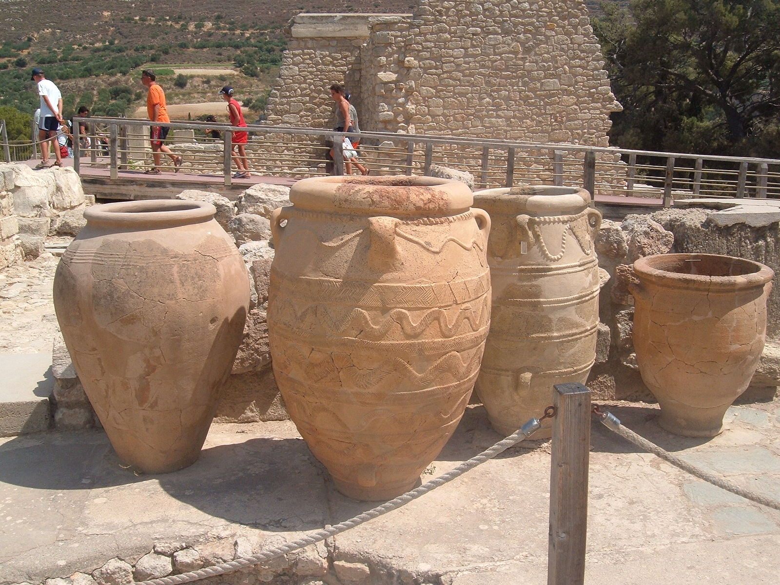 A large vessel, or pithoi, of the sort this person might have made.