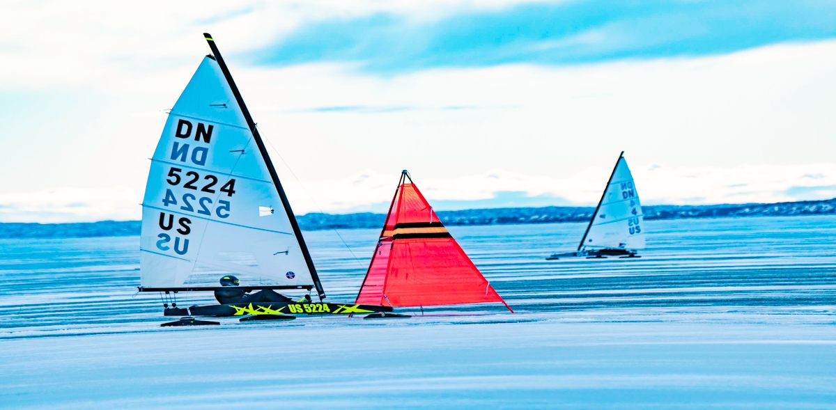Thieler racing in the 2020 DN North American Championship in Montana.