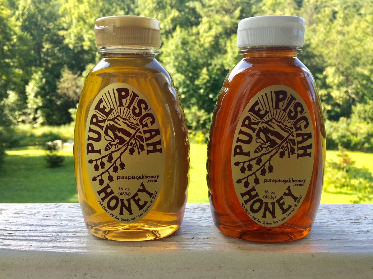 Mike Elliott's sourwood honey and wildflower honey.