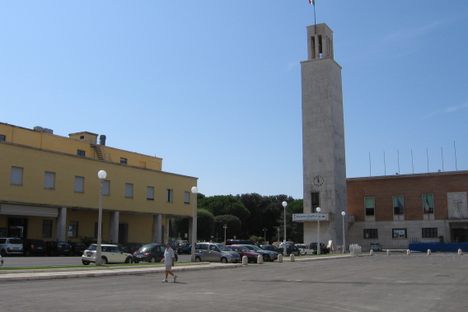 Sabaudia, main square and municipality building