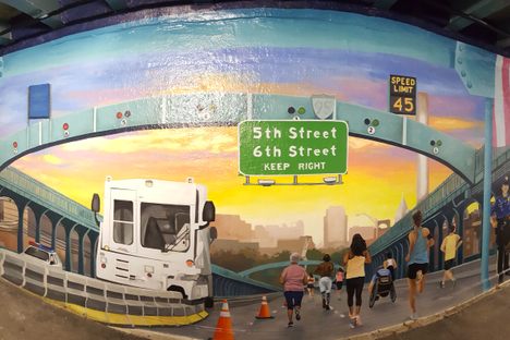 Ben Franklin Bridge Pedestrian Tunnel Mural