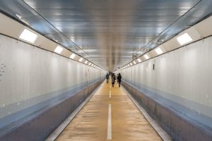 Kanmon Pedestrian Tunnel in Shimonoseki, Japan
