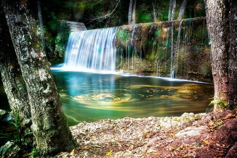 The waterfall of the Peschiera stream.