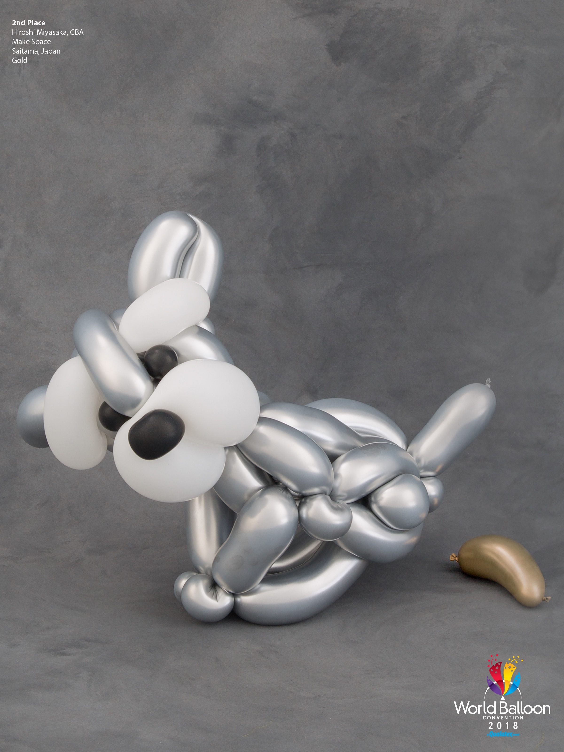 This relatable balloon dog took second place in the "Balloon Figure" category at the World Balloon Convention.