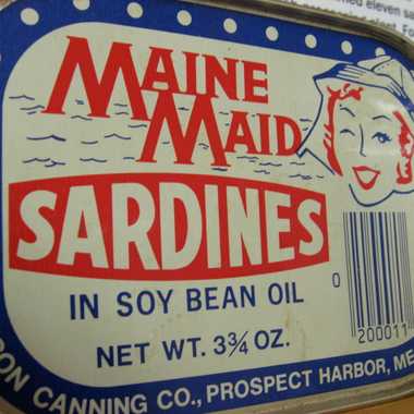 One of many cans of sardines at the Museum